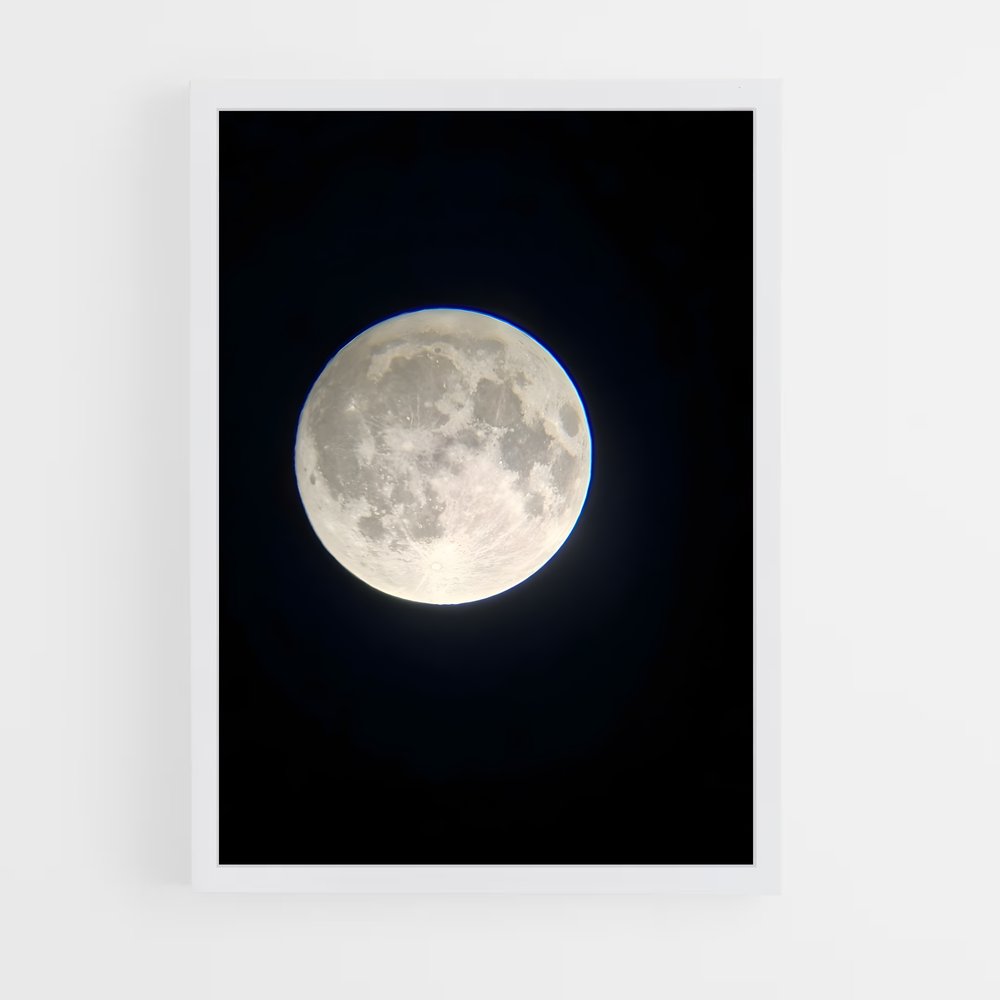 Poster Lune à Travers le Télescope – affiche Système solaire (vue 3)